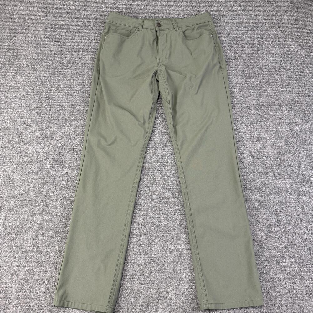 Kirkland Pants Mens 32 Green Slim Fit Chino Benton Performance 32x32
